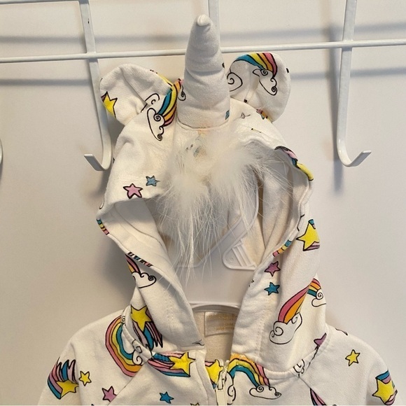 Rosie Pope Baby Girls Infant Unicorn And Rainbow Hoodie Size 3-6 Months - Picture 2 of 9